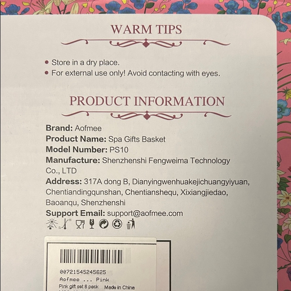 Pink Floral Bath Accessory Set - Picture 5 of 5